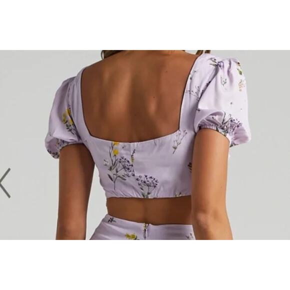Showpo Artemis Crop Top Lavender Women’s 10 NWT Cottagecore Coquette Botanical - Picture 7 of 16